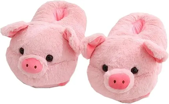 Pantoufles cochon mignon chaudes d'hiver