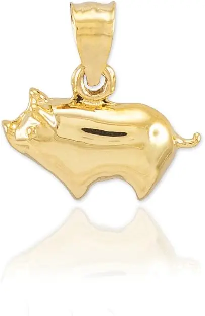 Pendentif or cochon