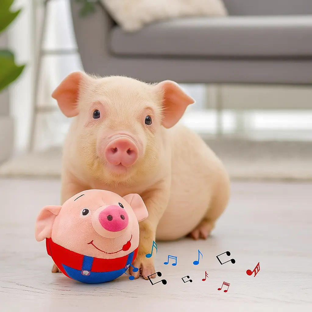 Jouet en peluche de cochon interactif et sonore pour cochon de compagnie ou chien