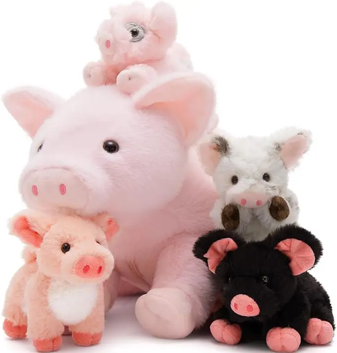 Cochon Peluche Géante avec bébés